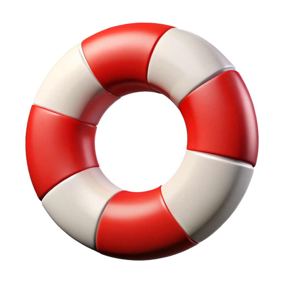 3D Inflatable Lifebuoy Icon, Flat Style Swimming Ring png