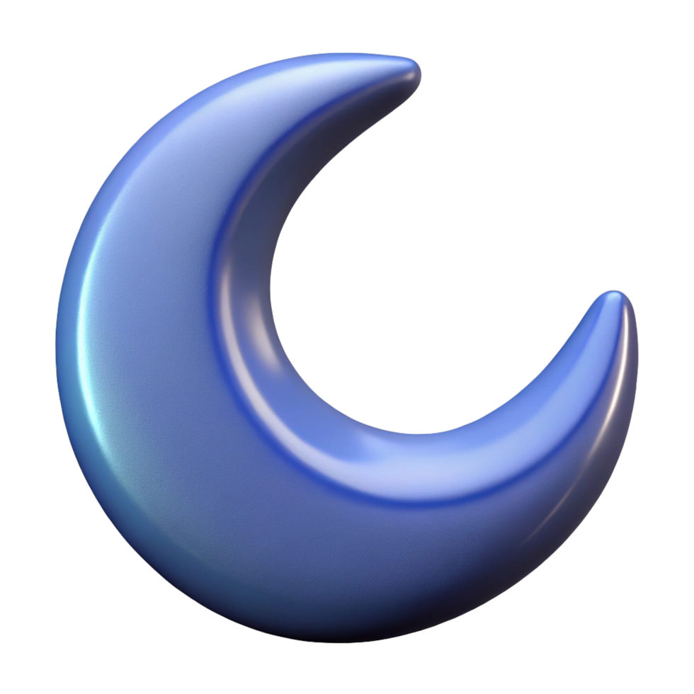 3D Crescent Moon Icon, Nighttime Lunar Symbol png