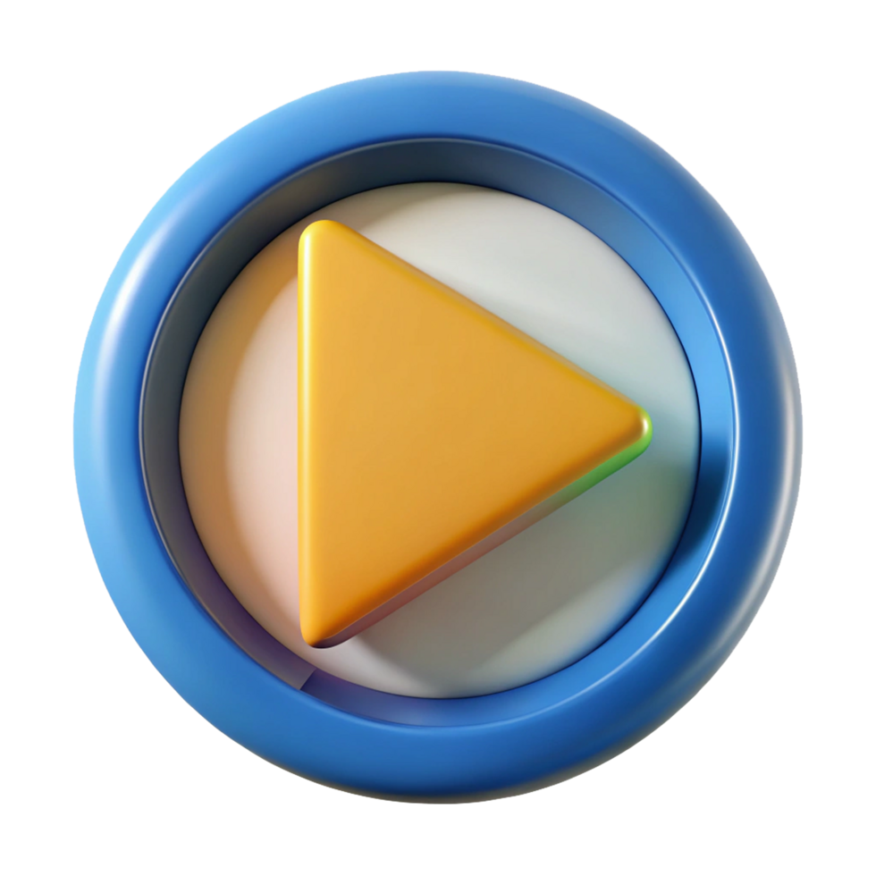3D Icon of a Play Button, Multimedia Playback, Streaming Media, Online Player Symbol png
