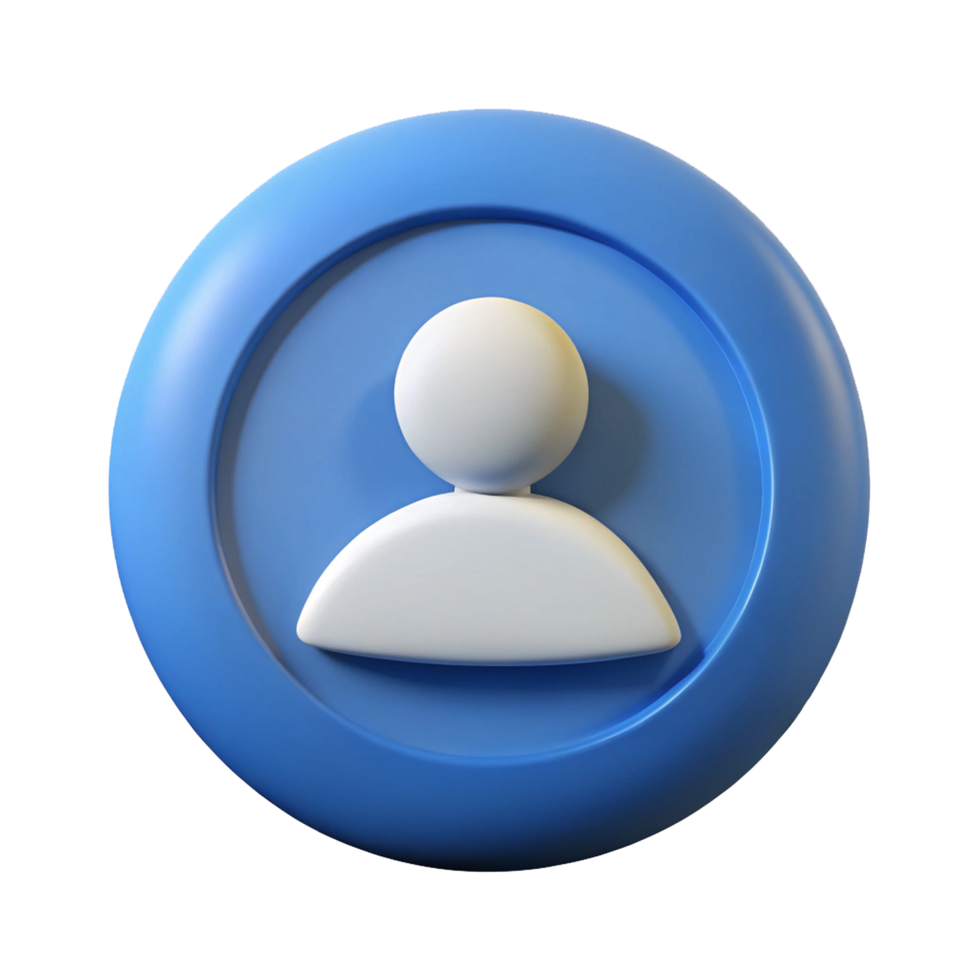 3D Icon of a User Avatar, Profile Picture, Account Login, Member Identification, and User Interface Symbol png