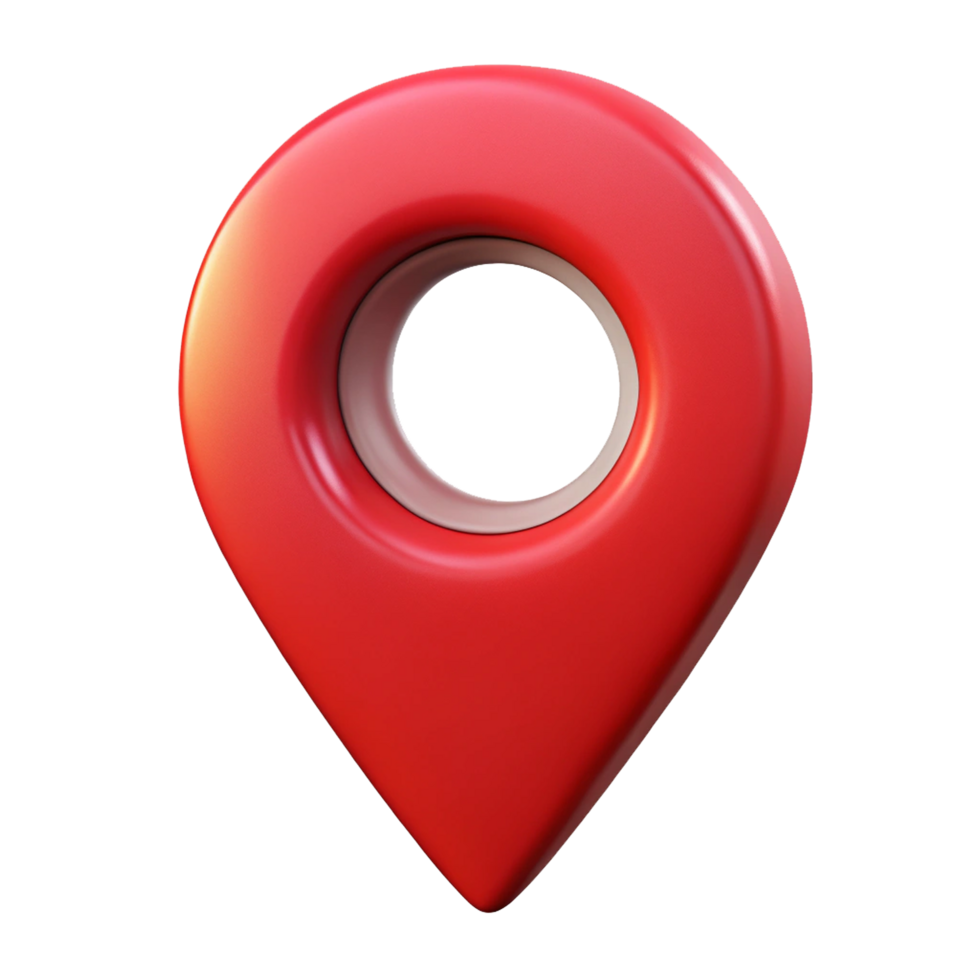 3D Icon of a Map Pin, Navigation Location Marker Symbol Representing GPS Positioning, Geolocation Tool, Travel Destination Indicator, Route Mapping png