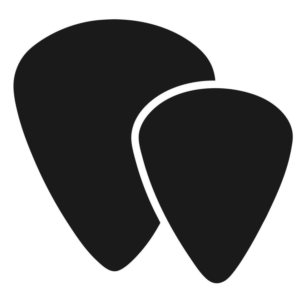 Simple overlapping black guitar picks design vector