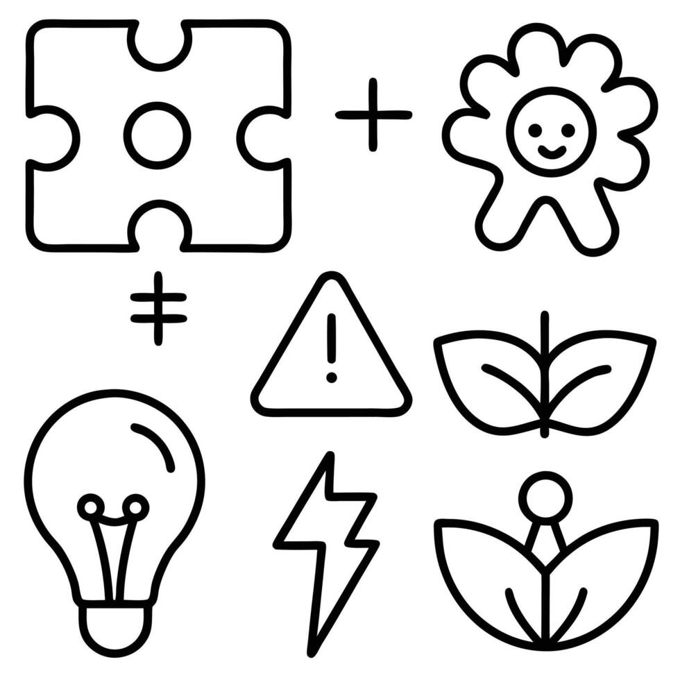 Collection of simple line icons for design vector