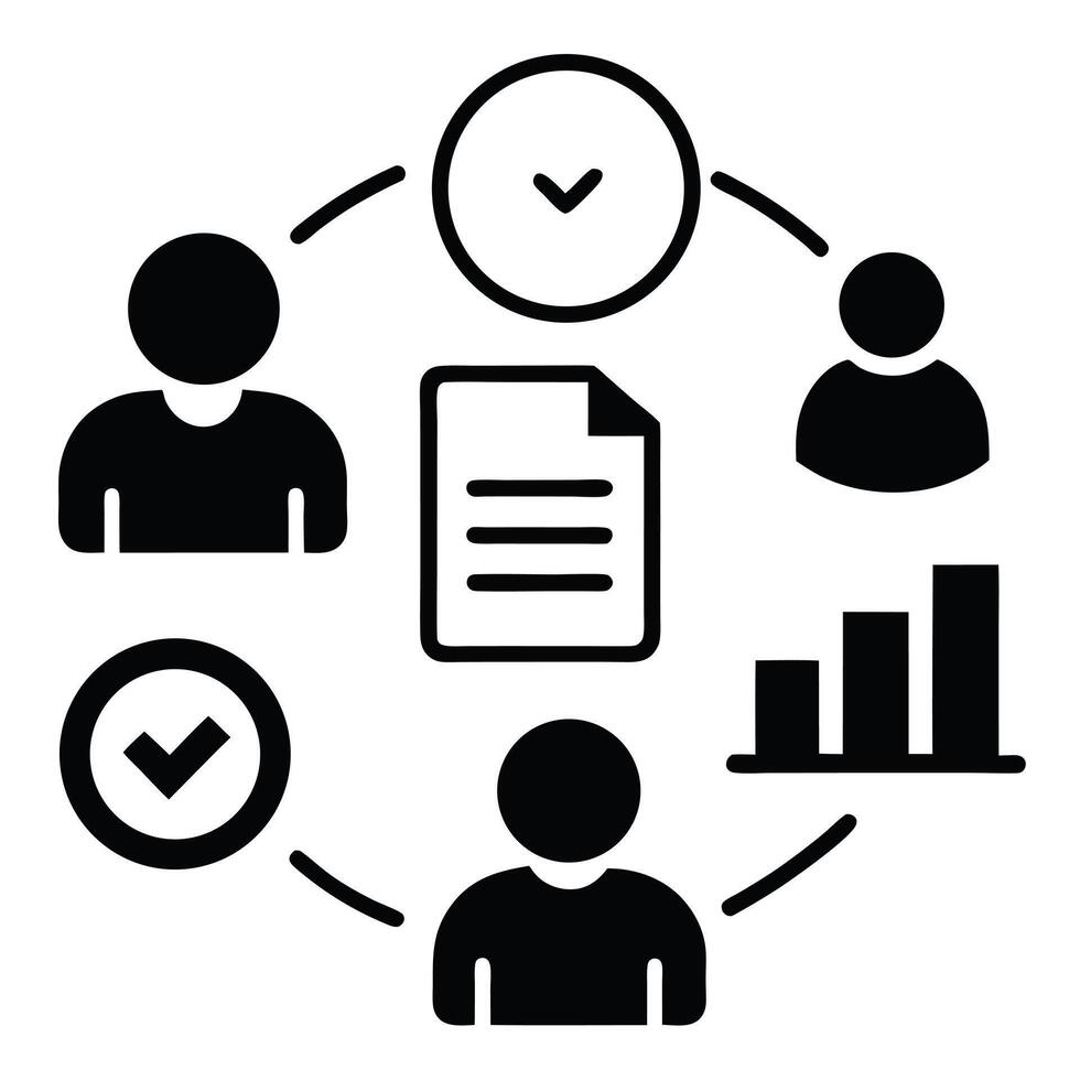 Teamwork collaboration workflow process management vector