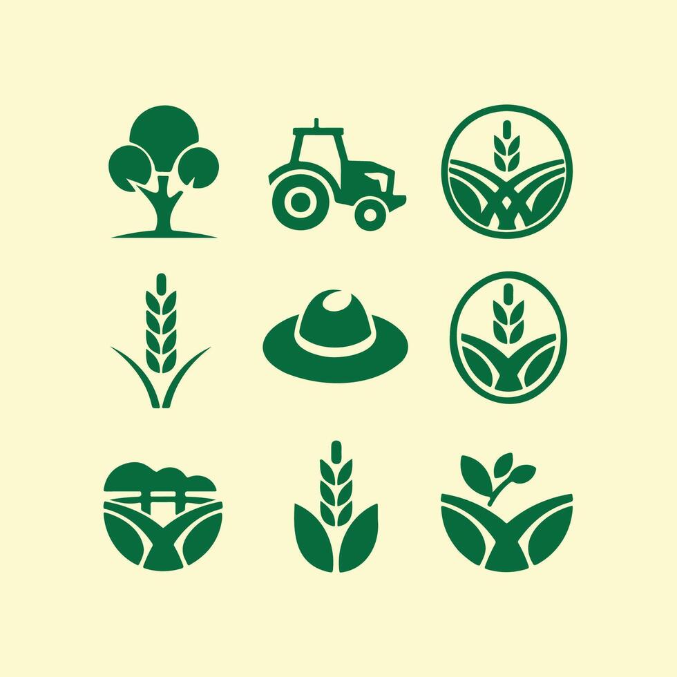 Farm and Agriculture Icons for Logos and Branding vector