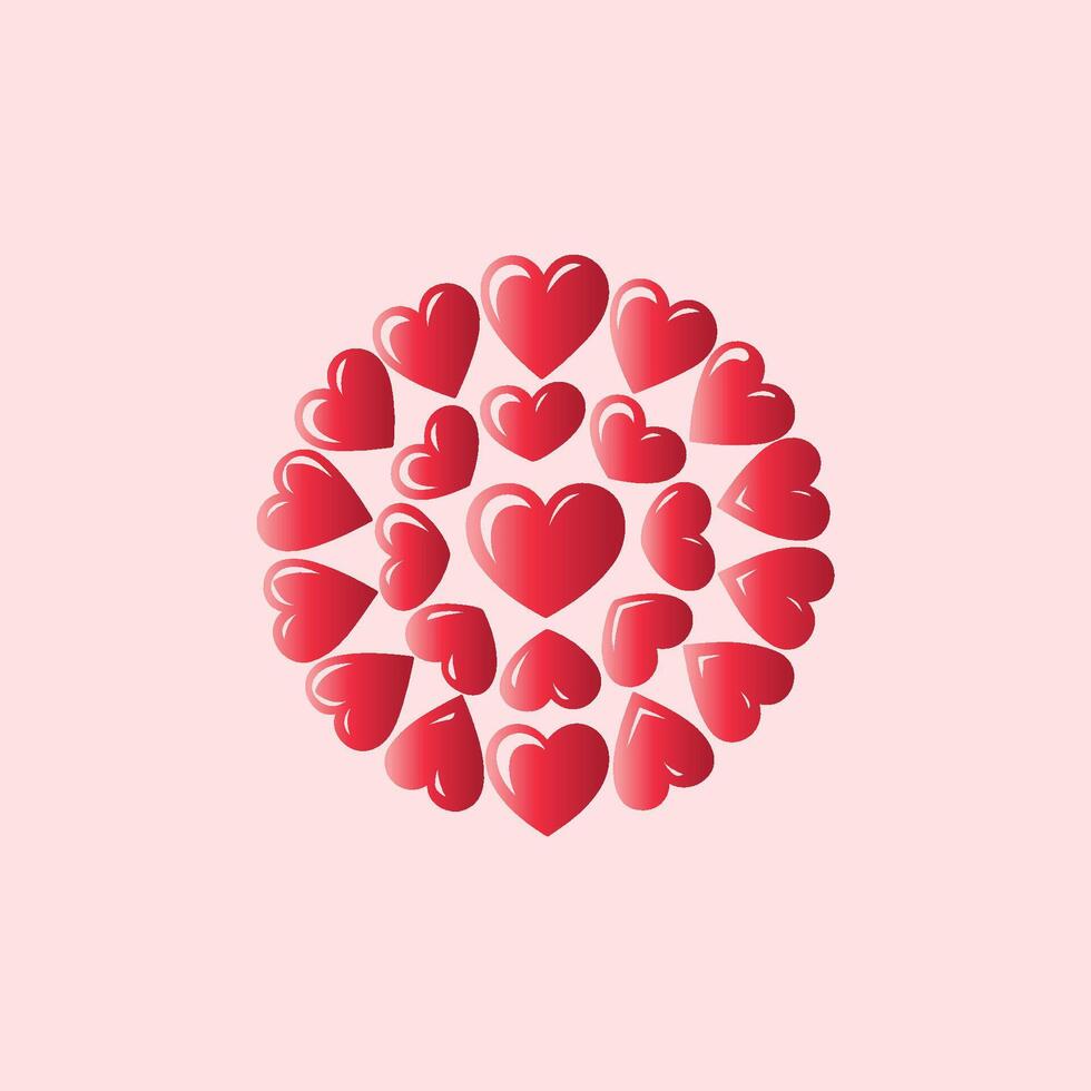 Circle of Red Hearts for Valentine's Day vector