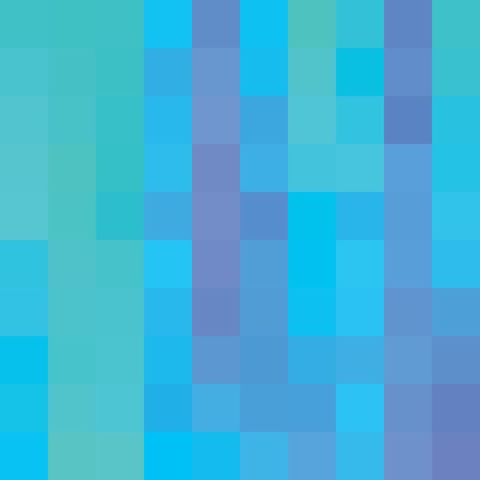 Abstract pixelated squares with a gradient of blue and cyan colors vector