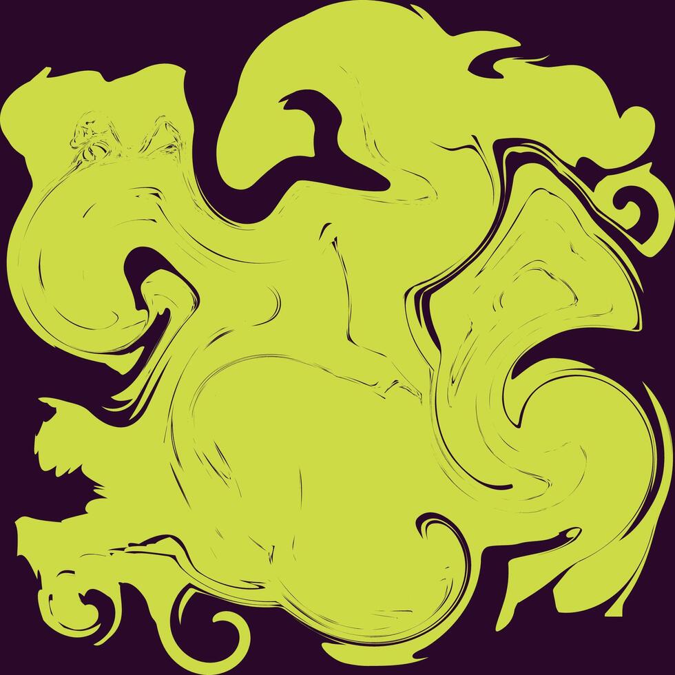 Abstract Swirl of Yellow and Purple Fluid Motion vector