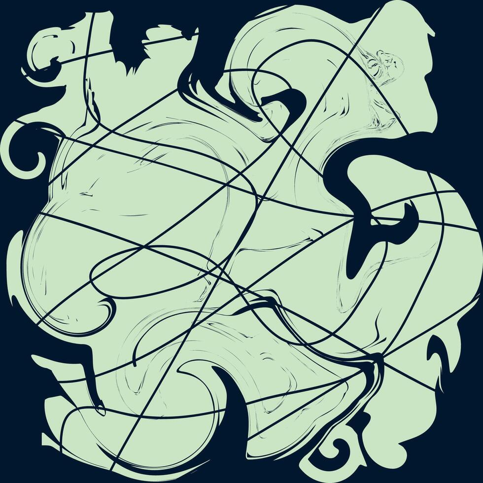 Abstract Composition of Swirling Forms and Lines vector