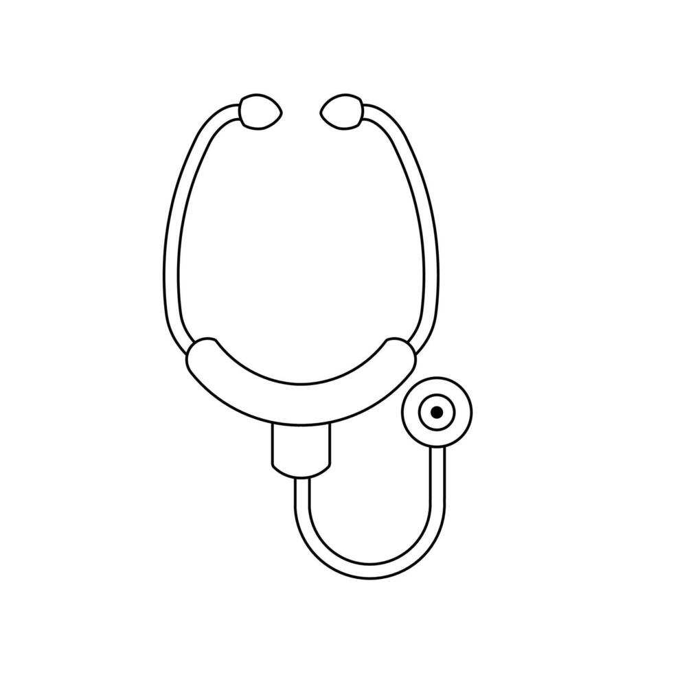 Stethoscope line art icon vector