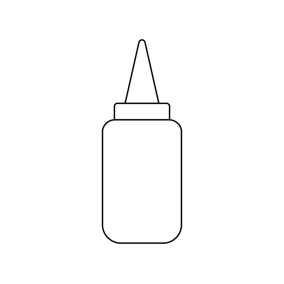 ketchup bottle line art. illustration vector