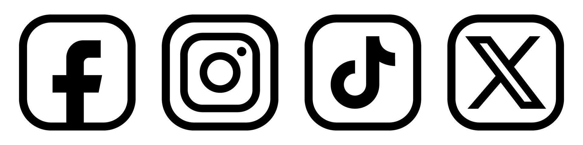Social media icons set. Logotype set vector