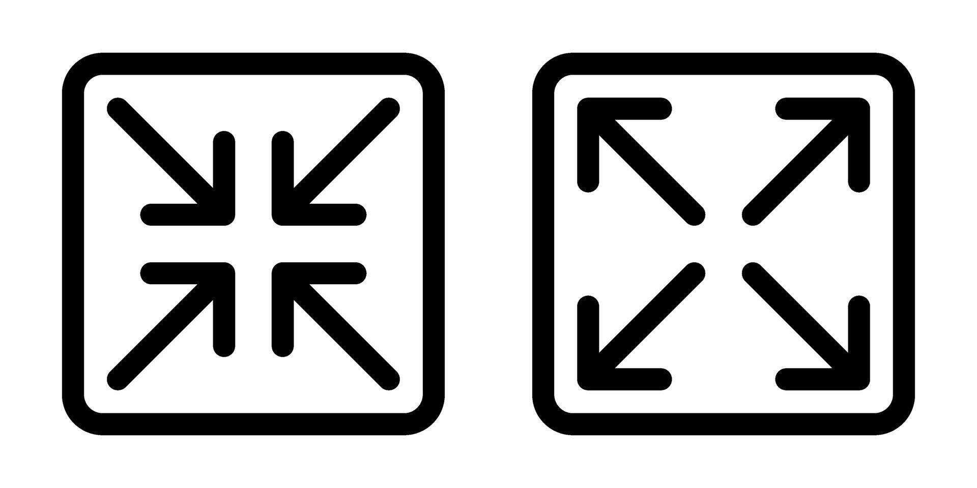 Minimize and maximize icon simple design vector