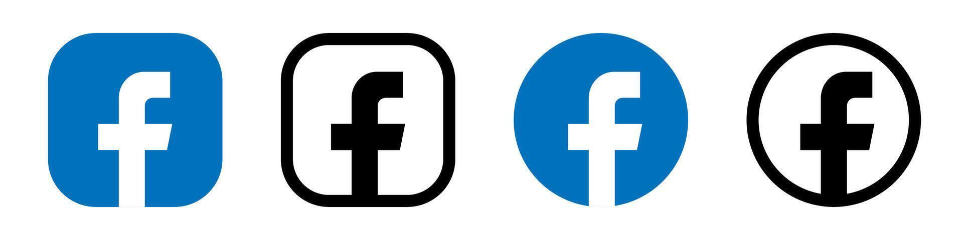 Facebook logo icons set. Logotype set vector