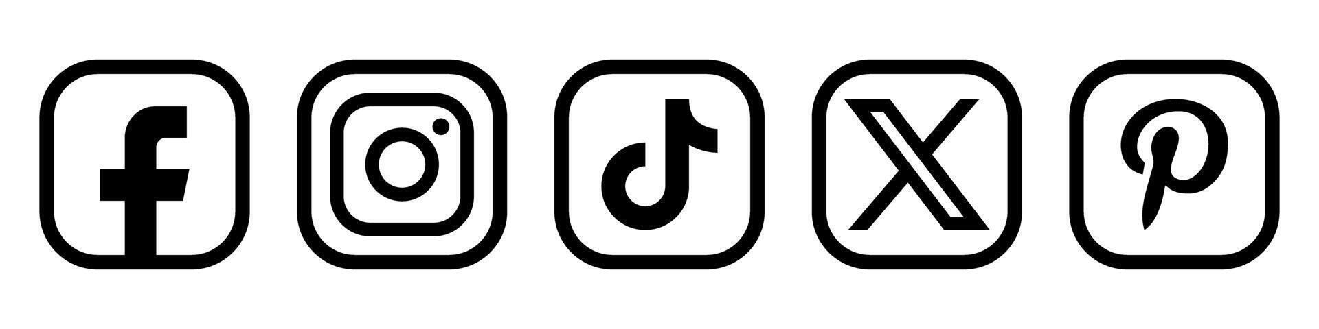 Social media icons set. Logotype icons set. vector