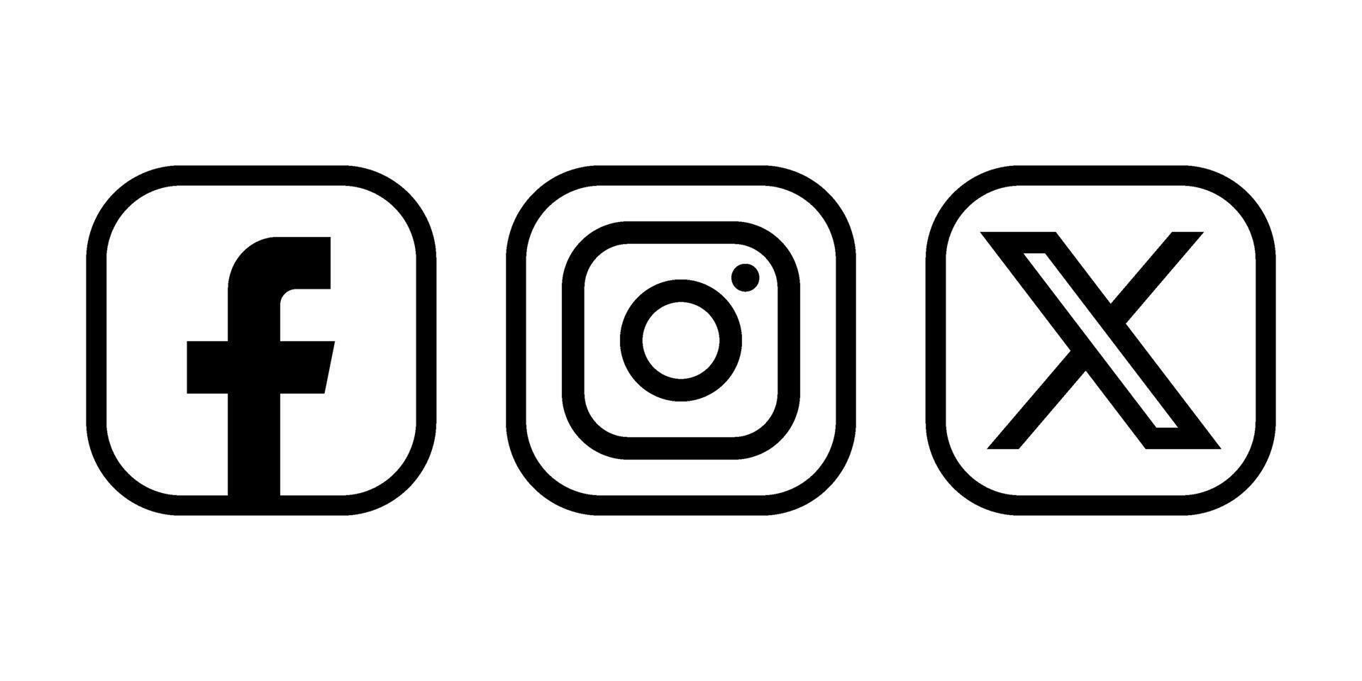 Social media set. Logotype set vector