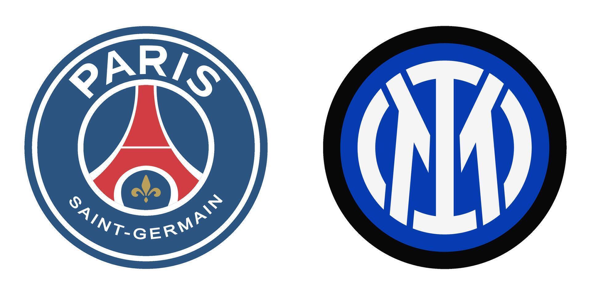 Soccer teams. Tournament. league of champions. PSG vs Inter vector