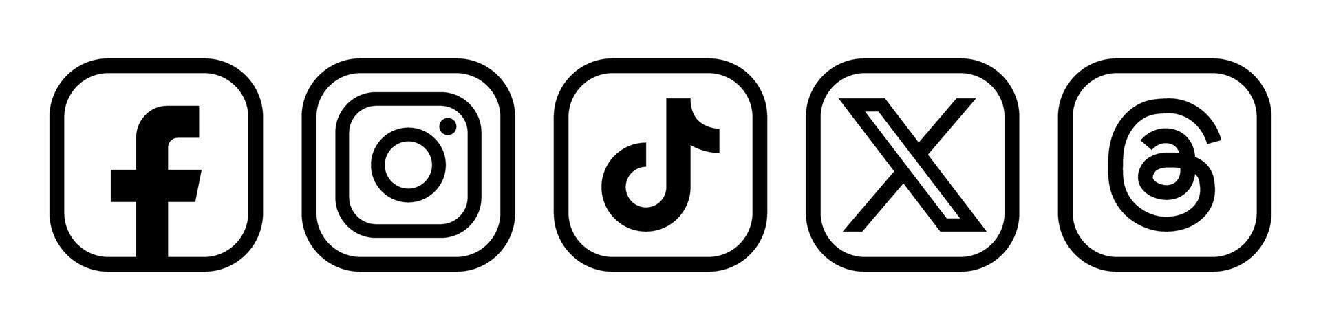 Social media icons set. Logotype icons set vector