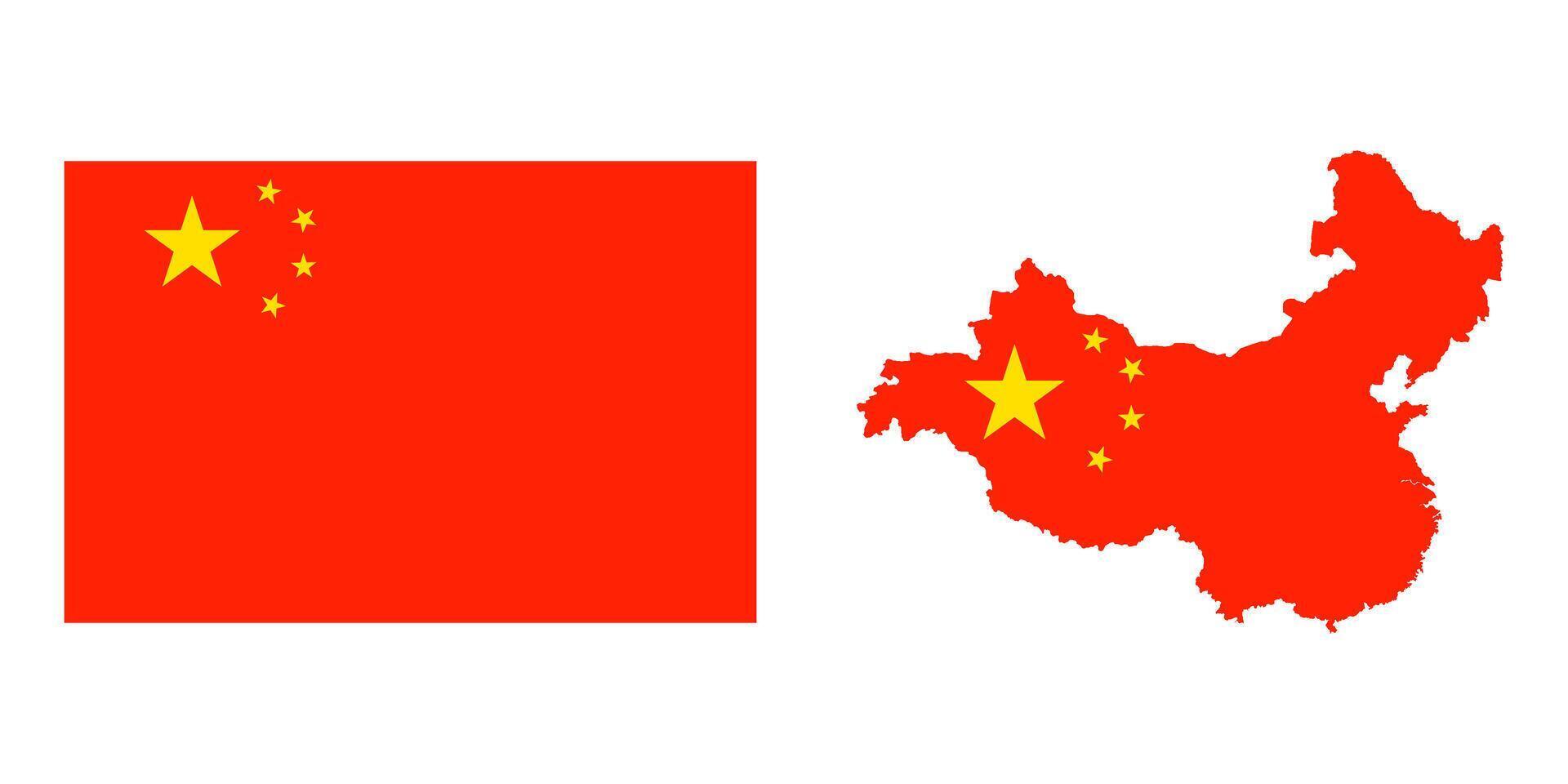 China flag map icons vector
