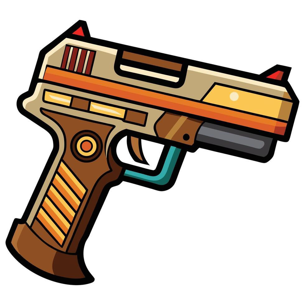 Gun weapon clipart on white background vector