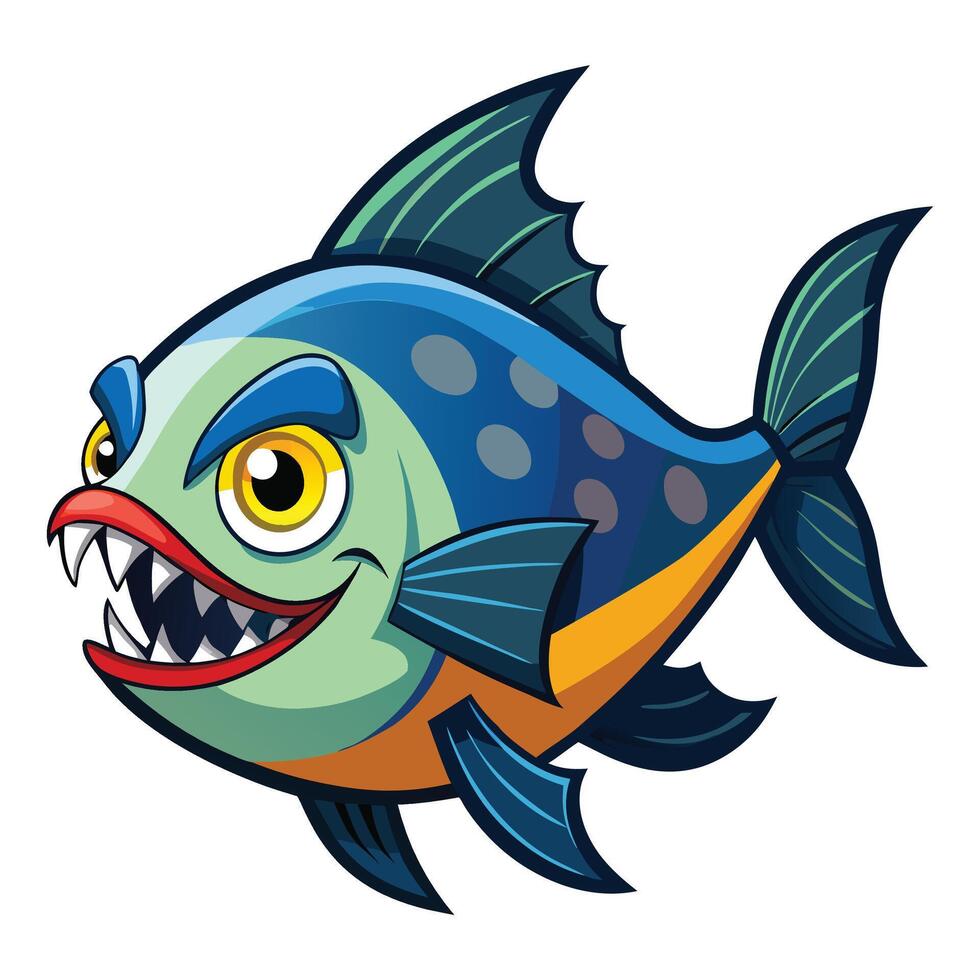 Piranha clipart isolated on white background vector