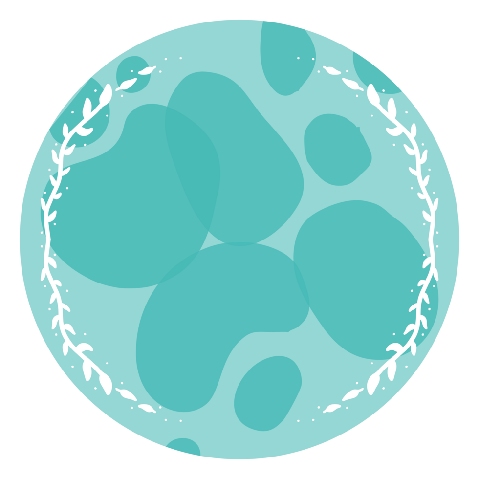 watercolor transparant circle with abstract element and floral frame Decoration Image png