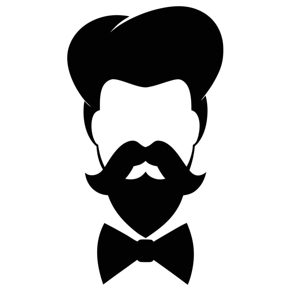 A man with a mustache and bow tie vector