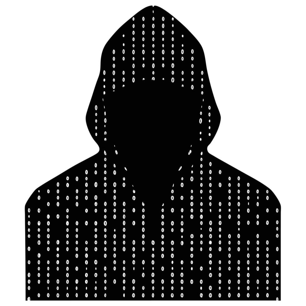 A silhouette of a person wearing a hoodie vector