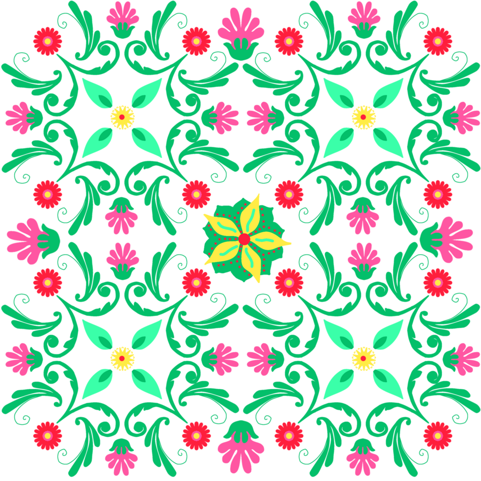 colorful mix seamless floral pattern, symmetrical, decorative design is ideal for use in prints png