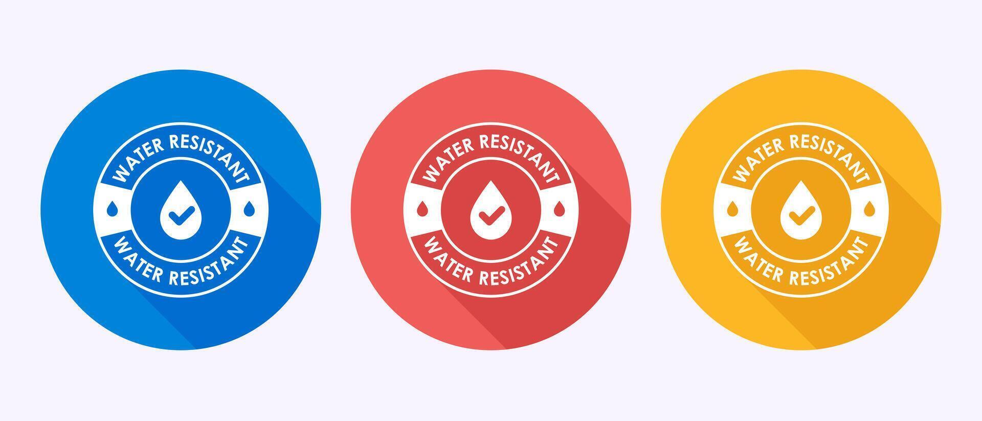 Water resistant icon, Waterproof, liquid proof sign symbol in shadow button design vector