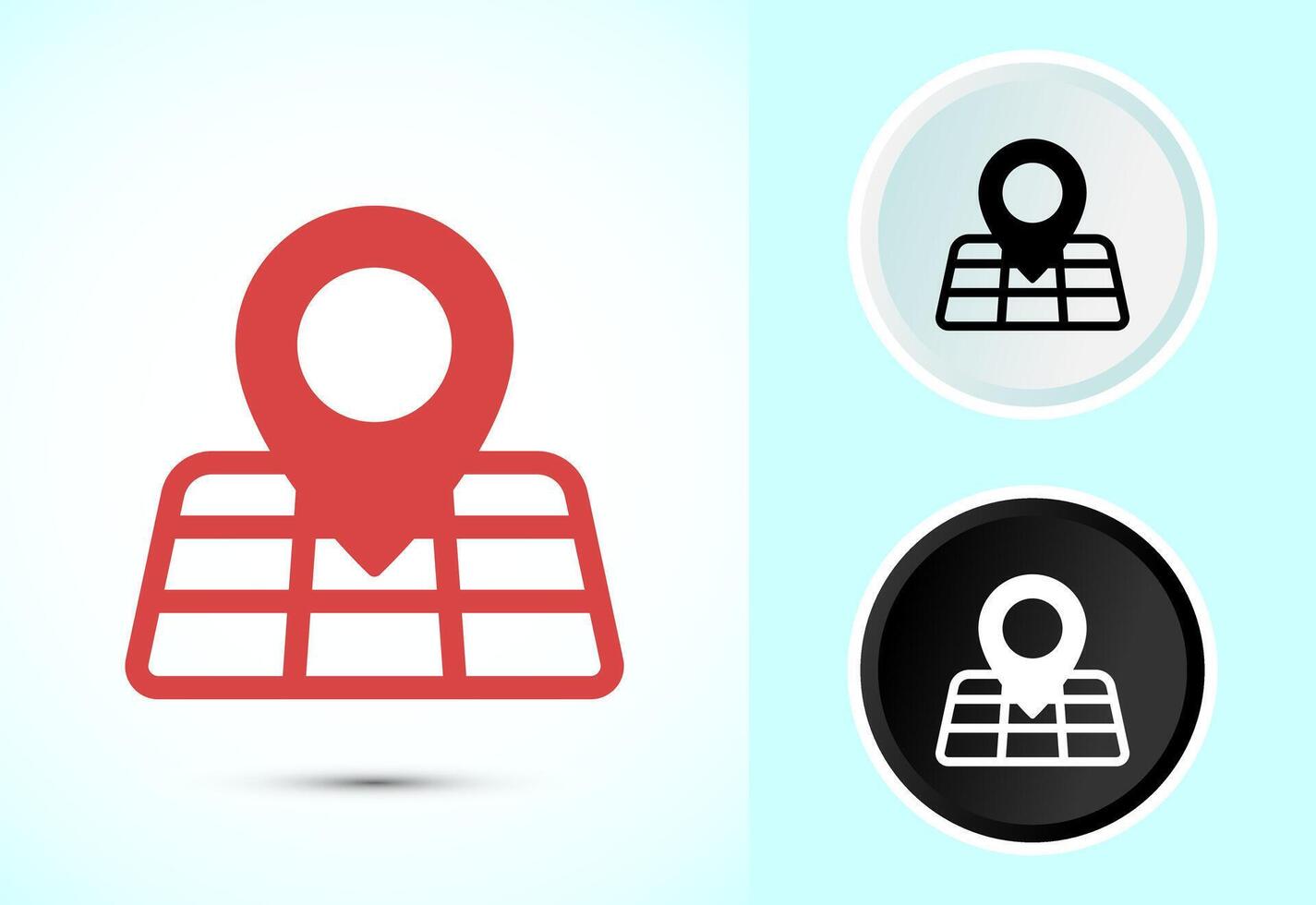 Location icon design. Map navigation, Gps location symbol in color black and white vector