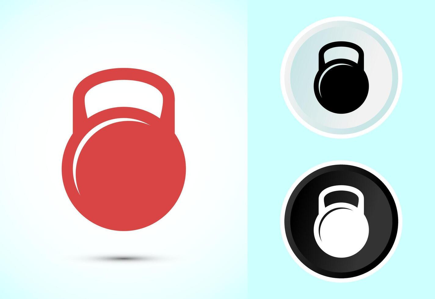 Kettlebell icon design illustration. Weight lifting icon, fitness, and gym sign in color, black and white vector