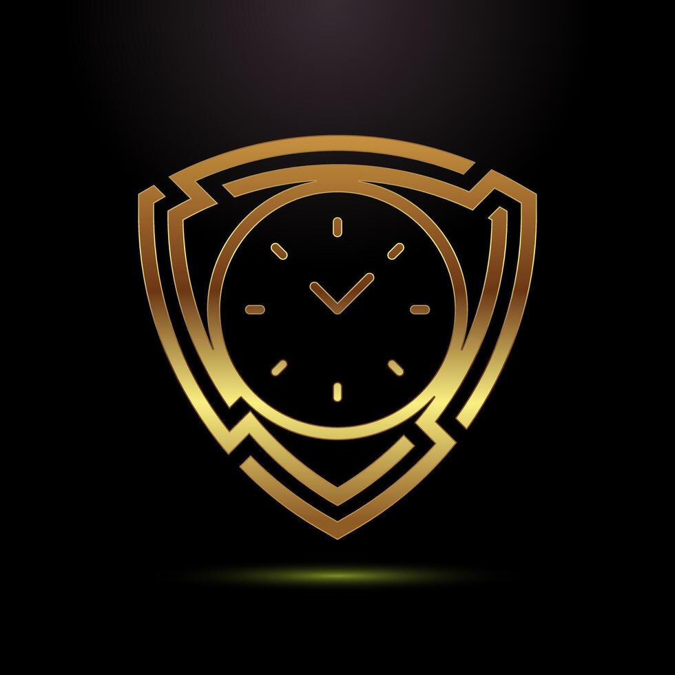 Long lasting icon design. Durability sign in gold color style vector