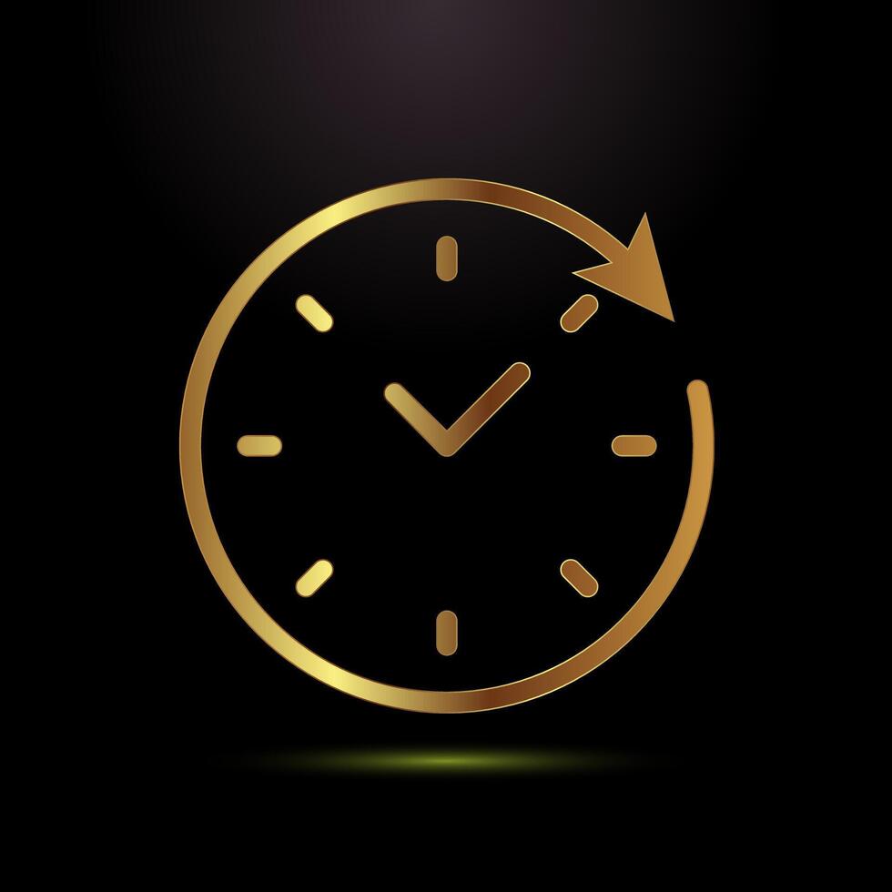 Long lasting icon illustration. Durability sign symbol in gold color style vector