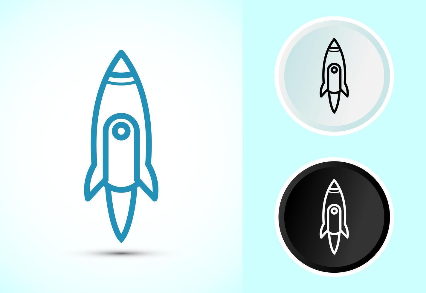 Rocket icon design illustration, Business start up icon, Rocket sign in color, black and white vector
