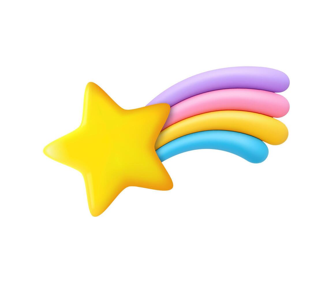 3d rainbow star vector