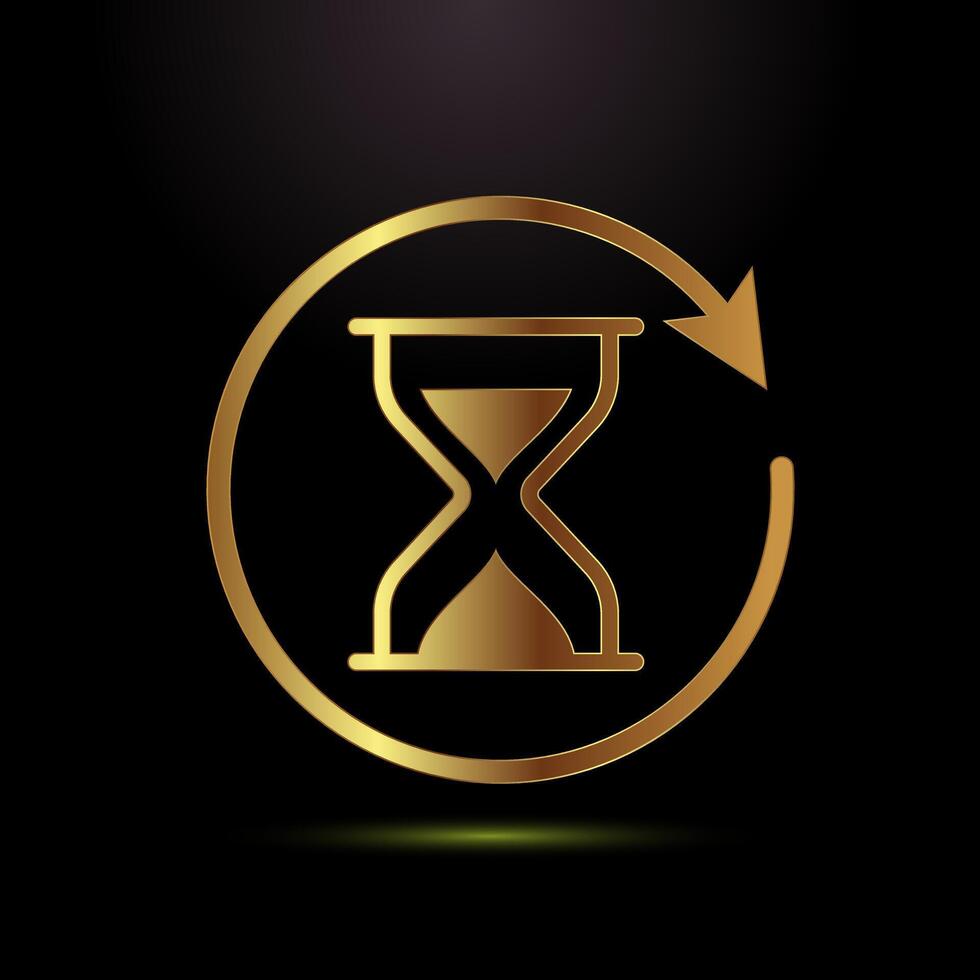 Long lasting icon. Durability sign symbol in gold color style vector