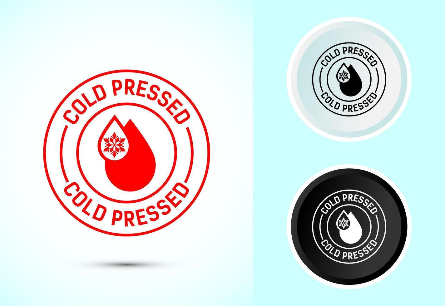 Cold pressed icon. Cold pressed label badge logo template, in color black and white vector