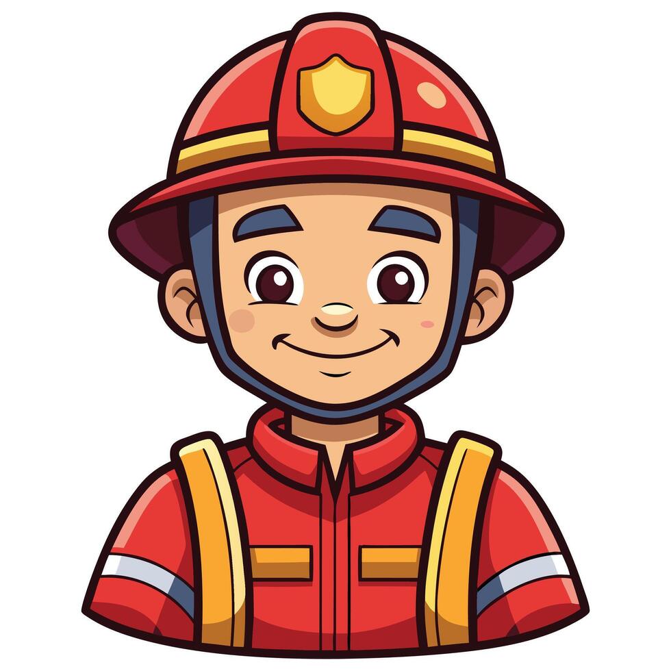 Fireman clipart on white background vector