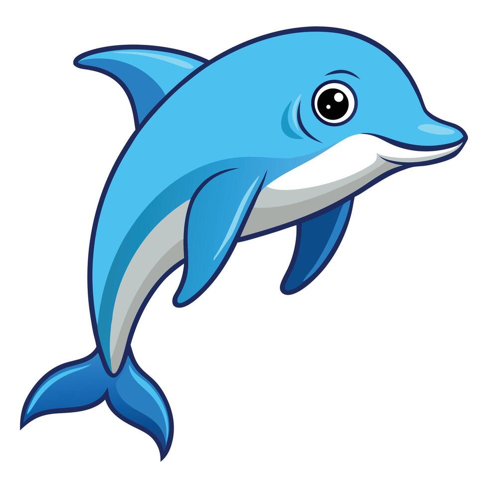 Dolphin clipart isolated on white background vector
