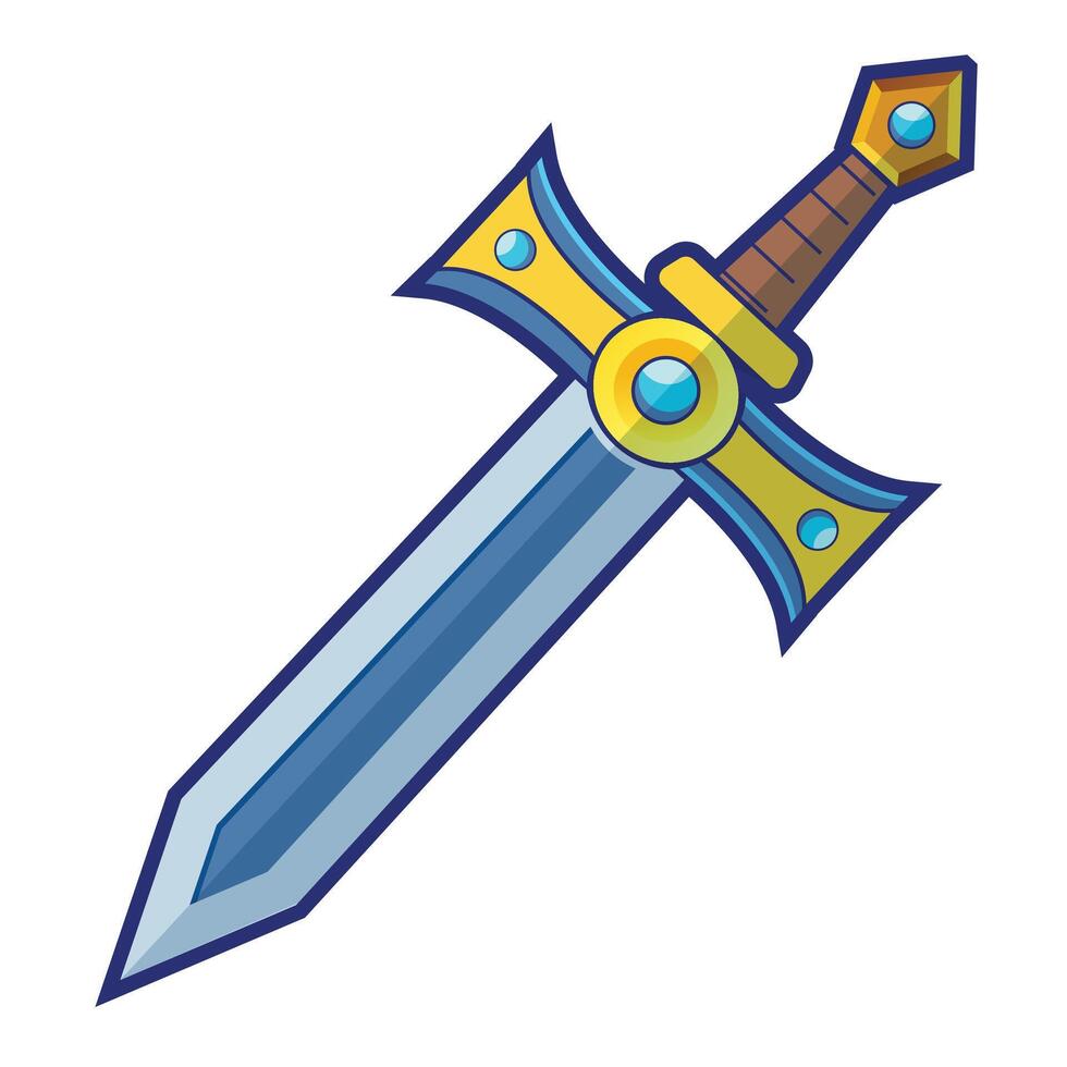 Excalibur clipart isolated on white background vector