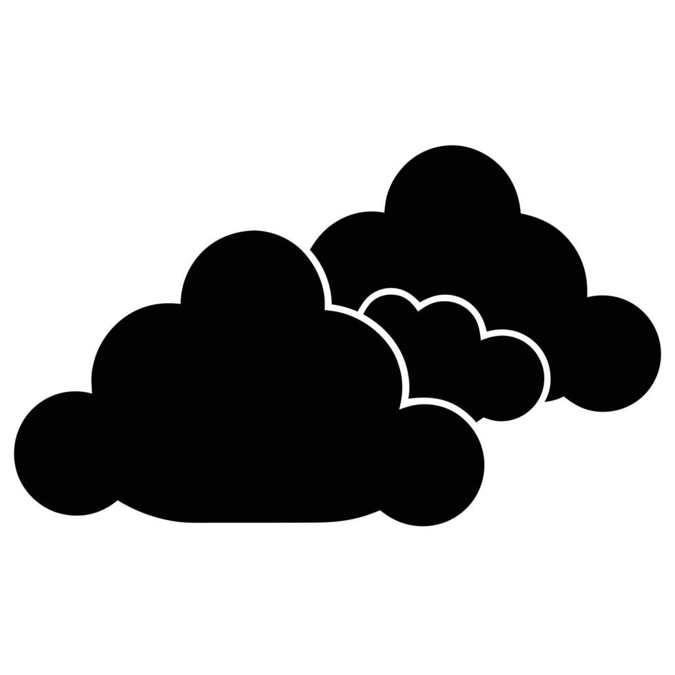 Silhouette of Dark Clouds Against a White Background. vector