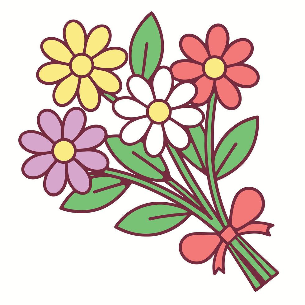 Colorful flower bouquet graphic design. vector