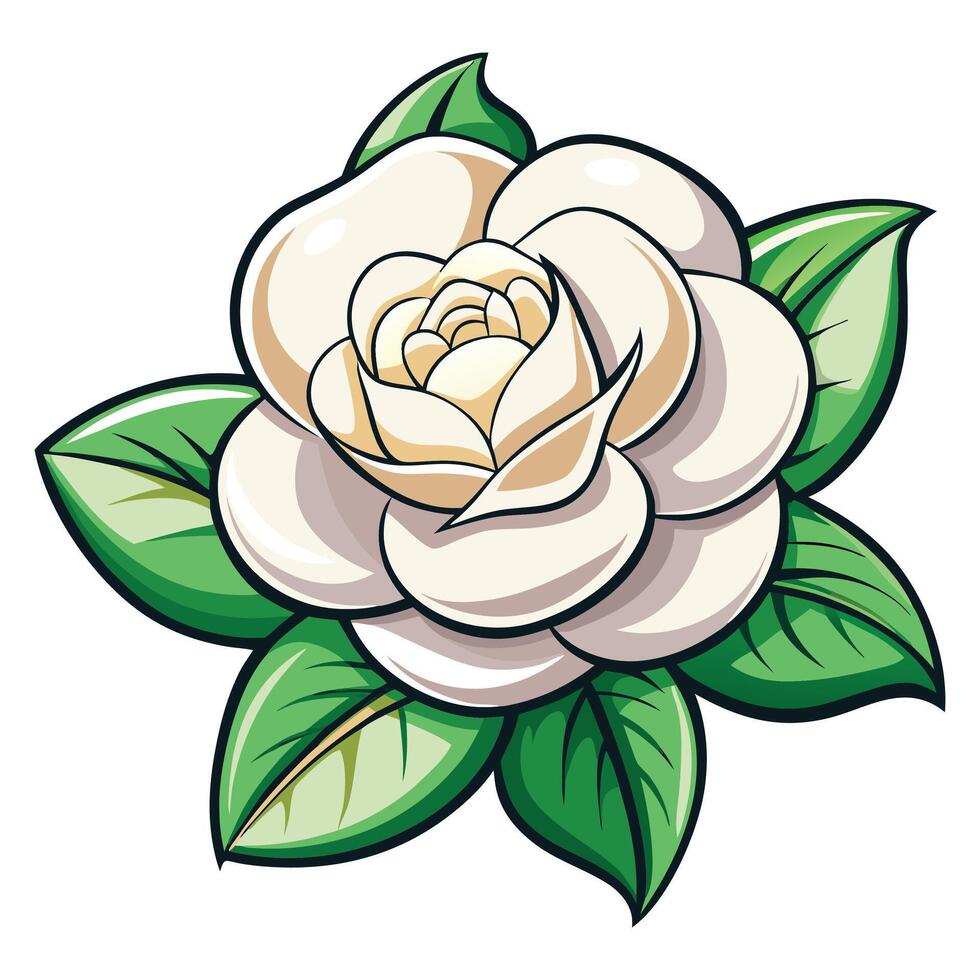 Gardenia Flower clipart flat design isolated on white background vector
