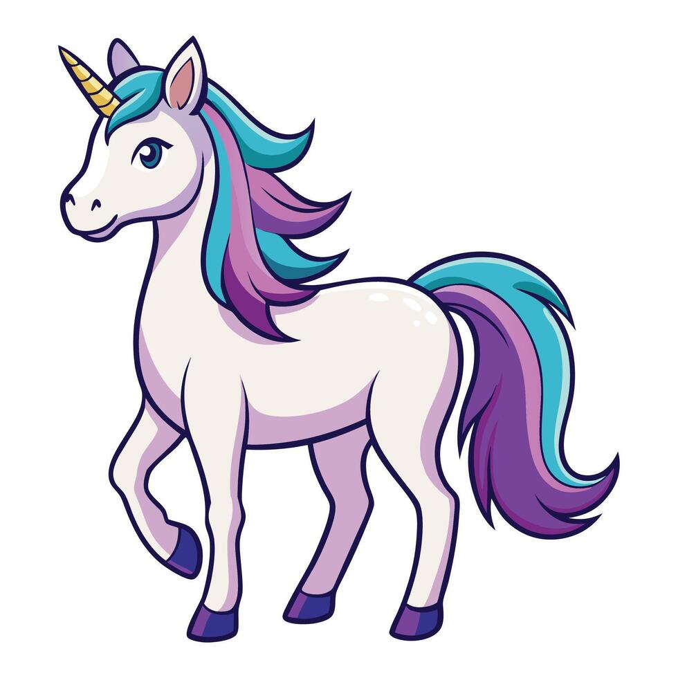 Unicorn horse clipart on white background vector