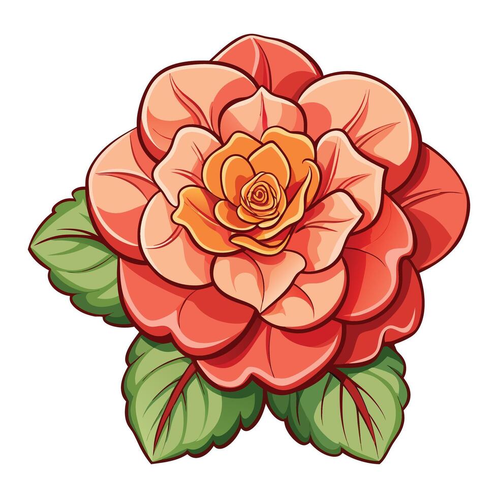 Begonia flower clipart isolated on white background vector