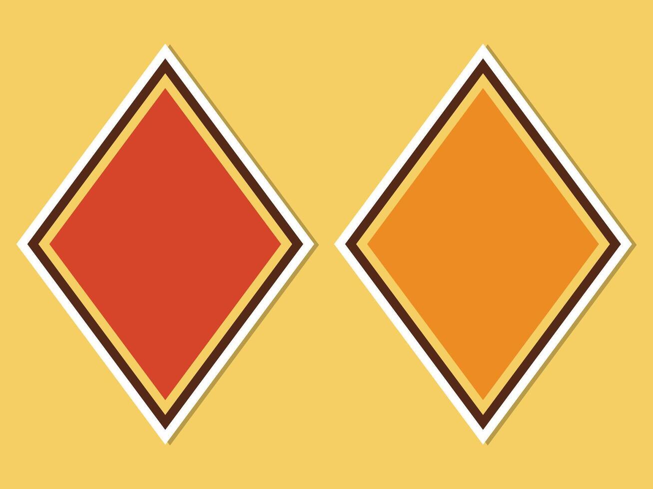 Abstract retro diamond-shaped sticker flat illustration vector