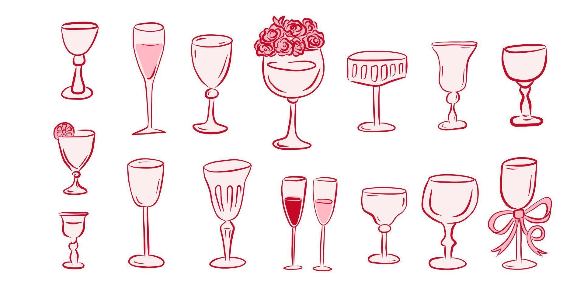 Explore a Stunning Variety of Glasses and Goblets Perfect for Every Celebration and Event vector
