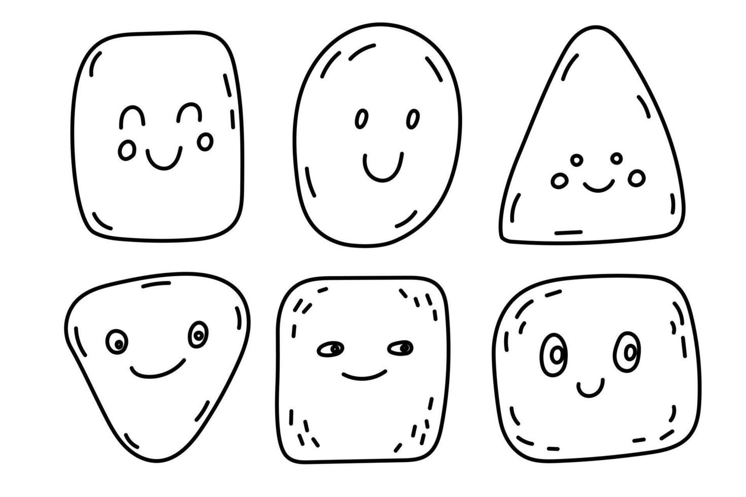 Adorable and Cute Smiling Shapes Featuring Faces for Fun and Creative Designs that Delight vector