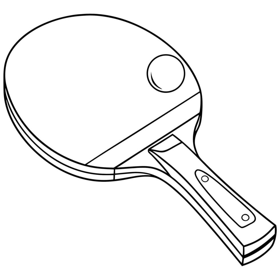 Table tennis racket coloring pages vector